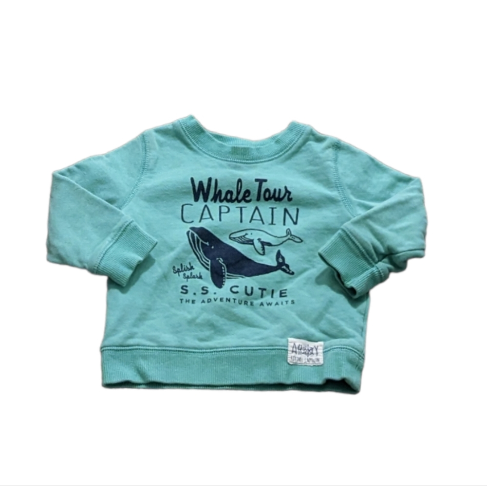 💥☎️ LAST CALL Carter's Whale Tour Captain S.S. Cutie Crew Neck 18M